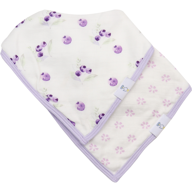 Lavender Attachable Wooden and Silicone Teether and Flower Bib Gift Set - HoneyBug 