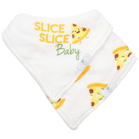 Slice Slice Baby and Pizza 2 Pack Muslin & Terry Cloth Bib Set - HoneyBug 