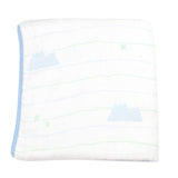 Mountain and Blue Oversized Bamboo Muslin Quilted Blanket - HoneyBug 