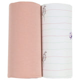 Flower and Pink 2 PK Swaddle Blanket - HoneyBug 