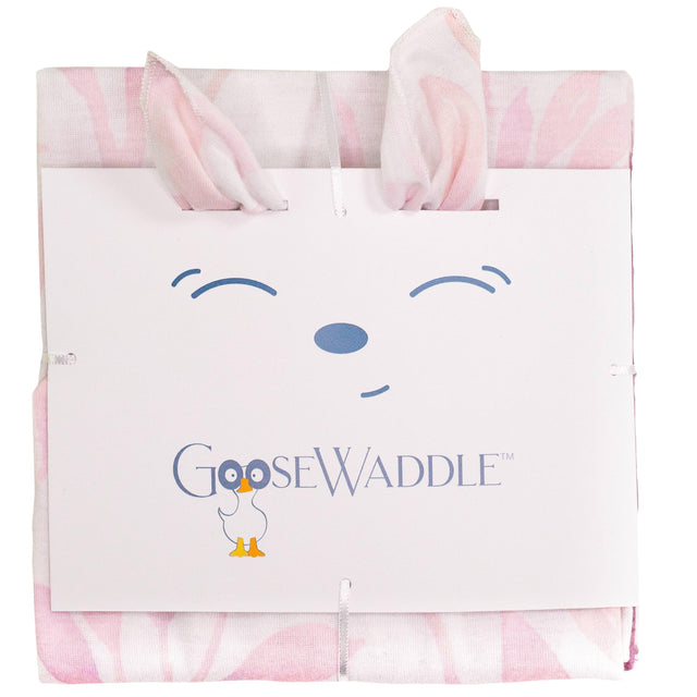Poppy Elephant/ Leaves Pink 2 Pack Newborn Receiving Blanket - HoneyBug 