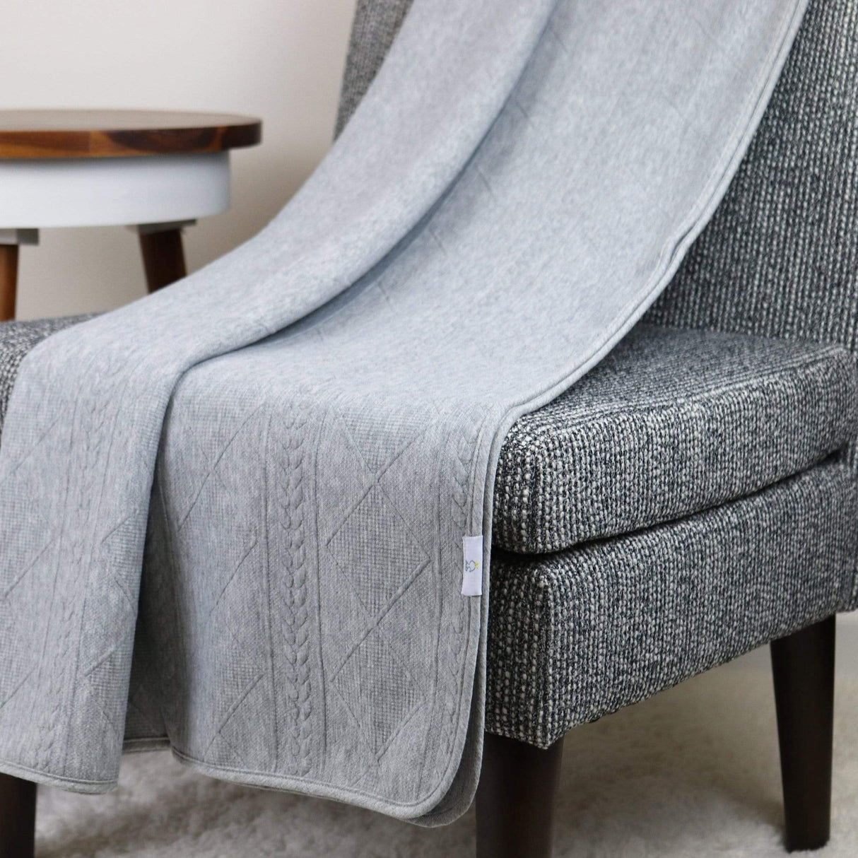 Gray 50" x 60" Full Size Knit Throw - HoneyBug 
