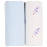 Blue Popsicle and Blue 2 Pack Swaddle Blanket - HoneyBug 