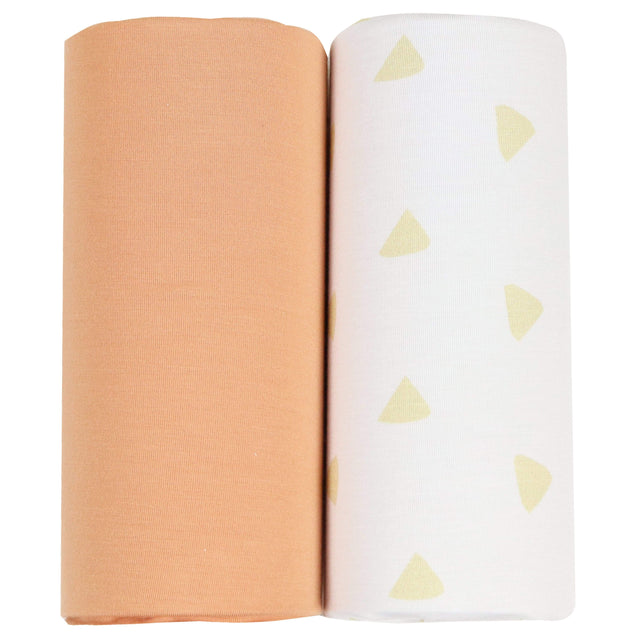 Tan Triangle and Terra Cotta 2 PK Swaddle Blanket - HoneyBug 