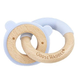 Blue Bear Silicone + Wood Double Teether - HoneyBug 
