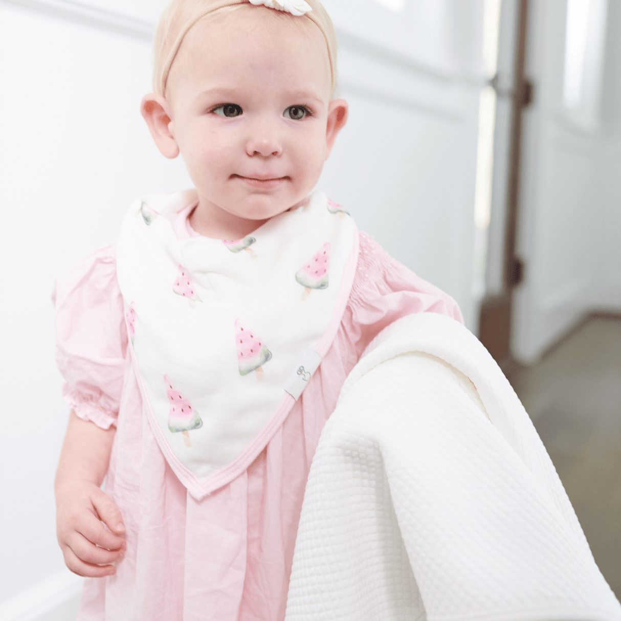 White Knit Blanket - HoneyBug 