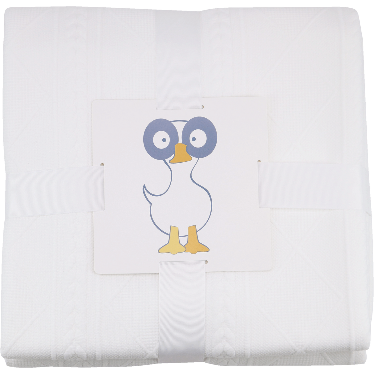 White 50" x 60" Full Size Knit Throw - HoneyBug 