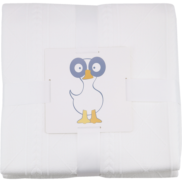 White 50" x 60" Full Size Knit Throw - HoneyBug 