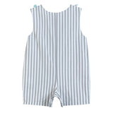 Gray Striped Easter Egg Truck Shortalls