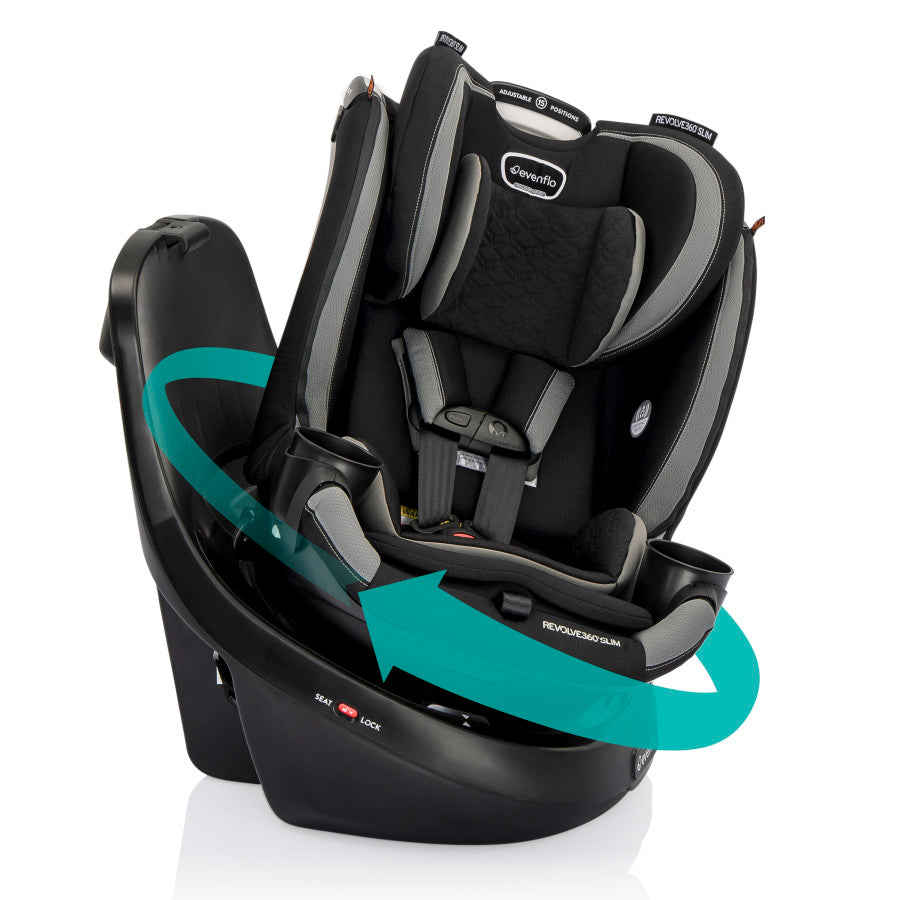 Revolve360 Slim 2-in-1 Rotational Car Seat with Quick Clean Cover - HoneyBug 