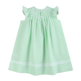 Green Seersucker Easter Bunny Smocked Bishop Dress