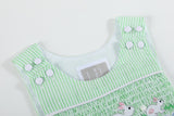Green Seersucker Easter Bunny Smocked Jon Jons