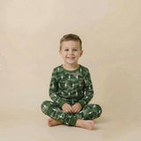 Bamboo Two Piece Set | Green Camo Bolts