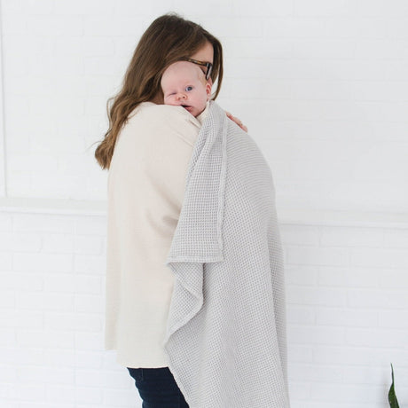 Grey Waffle Baby Blanket