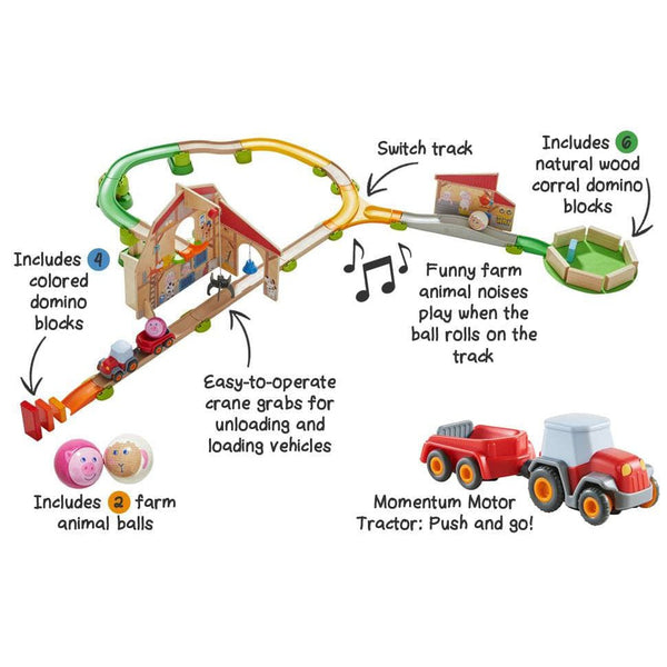 Kullerbu Farmyard Play Track Starter Set with Sound - HoneyBug 