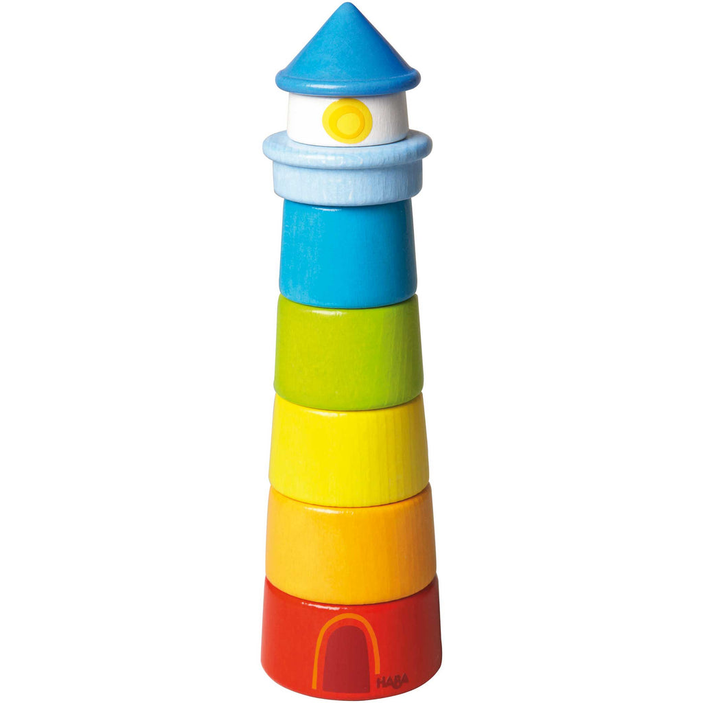 Lighthouse Wooden Rainbow Stacker - HoneyBug 