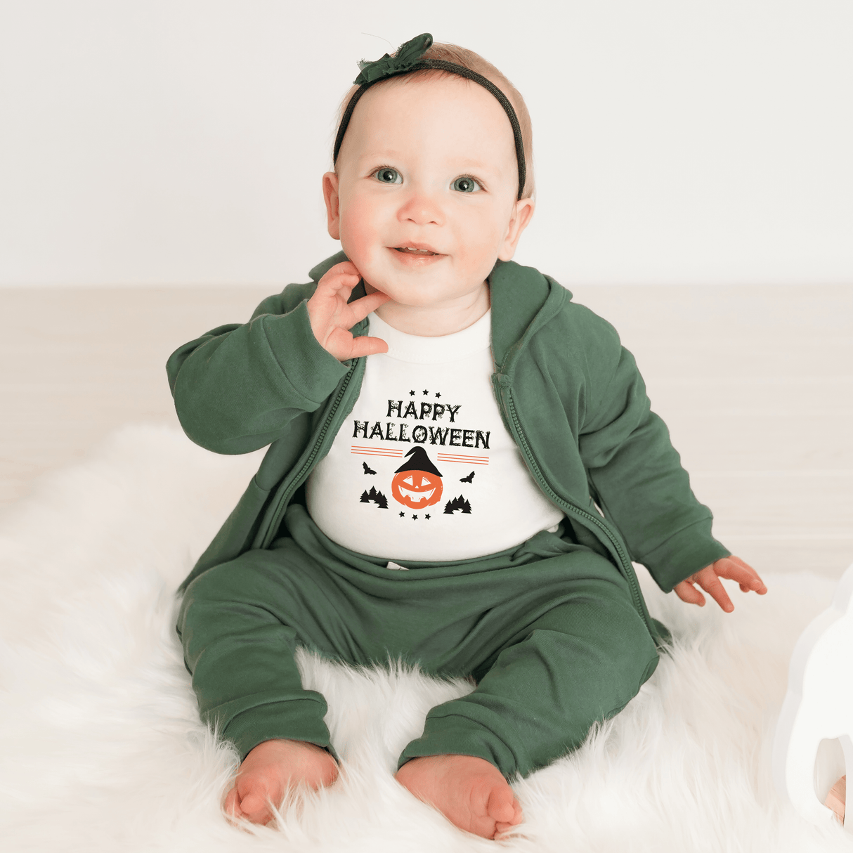 graphic bodysuit | halloween pumpkin - HoneyBug 