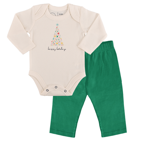 gift set | happy holidays tree green - HoneyBug 