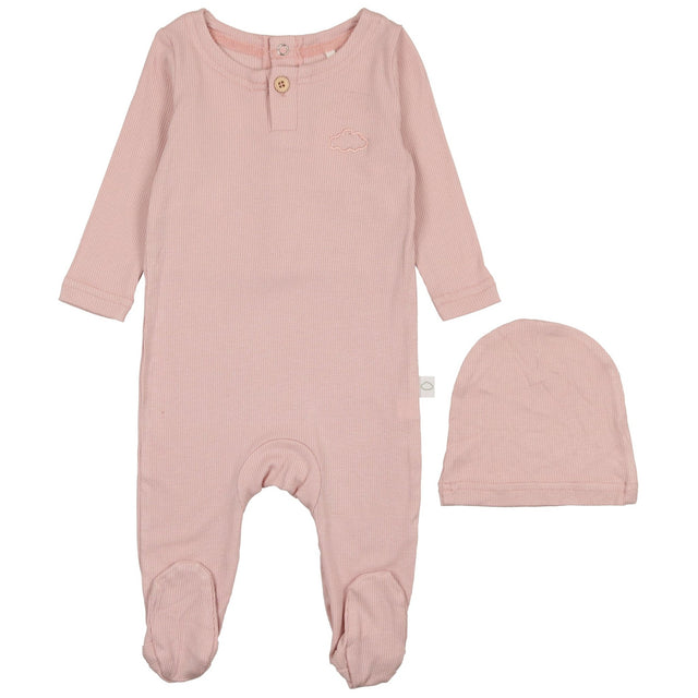 Henley Footie- Blush - HoneyBug 
