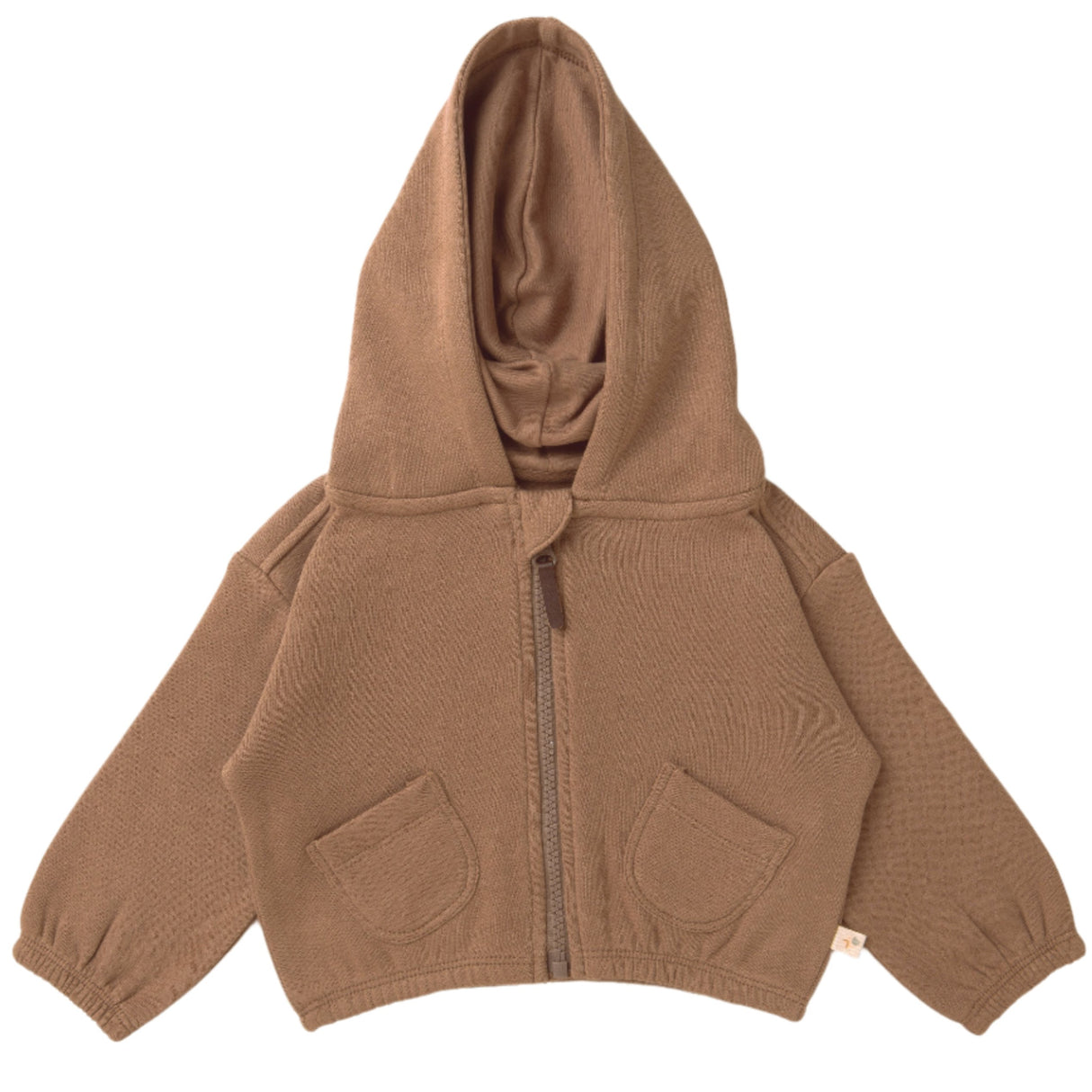 Organic Baby Toddler Hooded Jacket - Cocoa - HoneyBug 