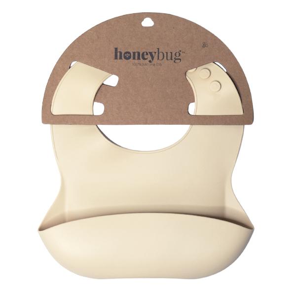 Silicone Baby Bib - Cream - HoneyBug 