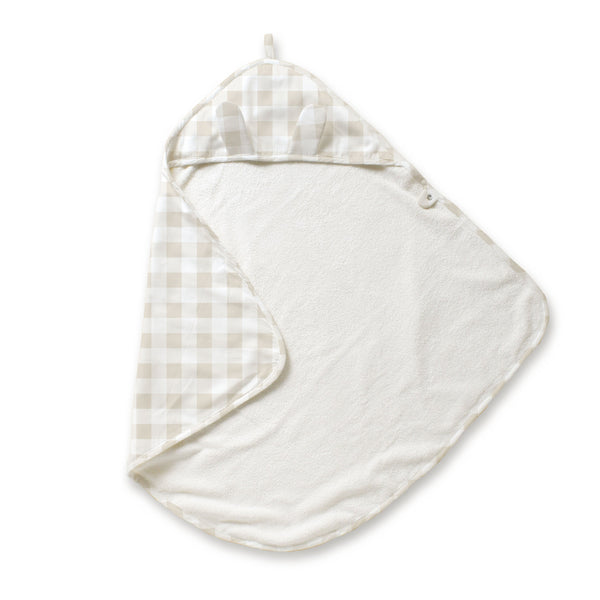 Organic Cotton Hooded Baby Towel & Poncho - Plaid - HoneyBug 