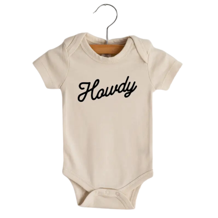Howdy Organic Baby Bodysuit - Cream - HoneyBug 
