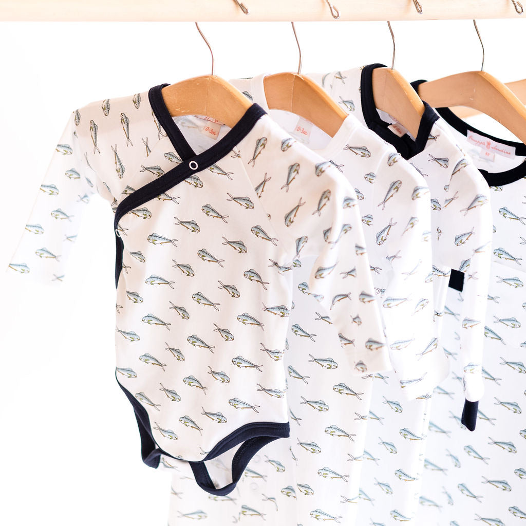 Mahi Mahi Kimono Sleeve Onesie - HoneyBug 