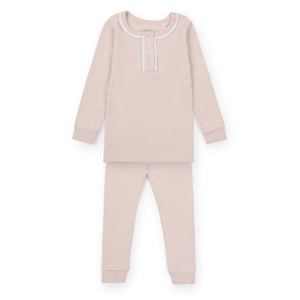 Alden Girls' Pima Cotton Pajama Pant Set - Light Pink - HoneyBug 