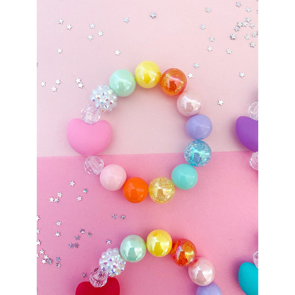 Rainbow Heart Valentine Bracelet - HoneyBug 