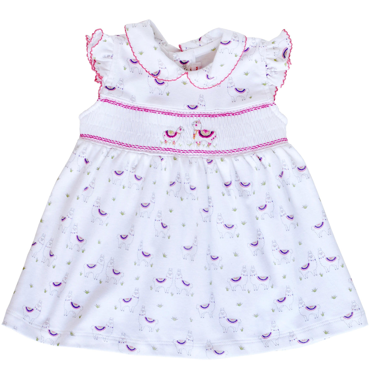 Alex the Alpaca Smocked Dress - HoneyBug 