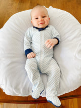 Blue Gingham Footie - HoneyBug 