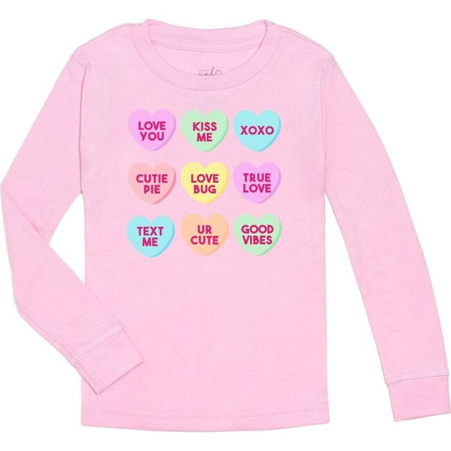 Candy Hearts Valentine's Day Long Sleeve Shirt - Pink - HoneyBug 