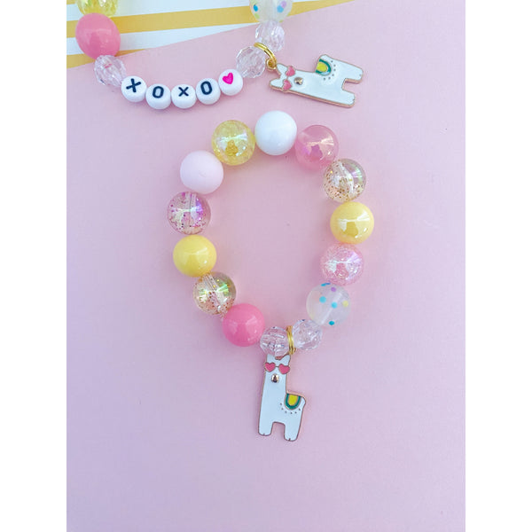 Lovely Llama Charm Bracelet - Customizable - HoneyBug 