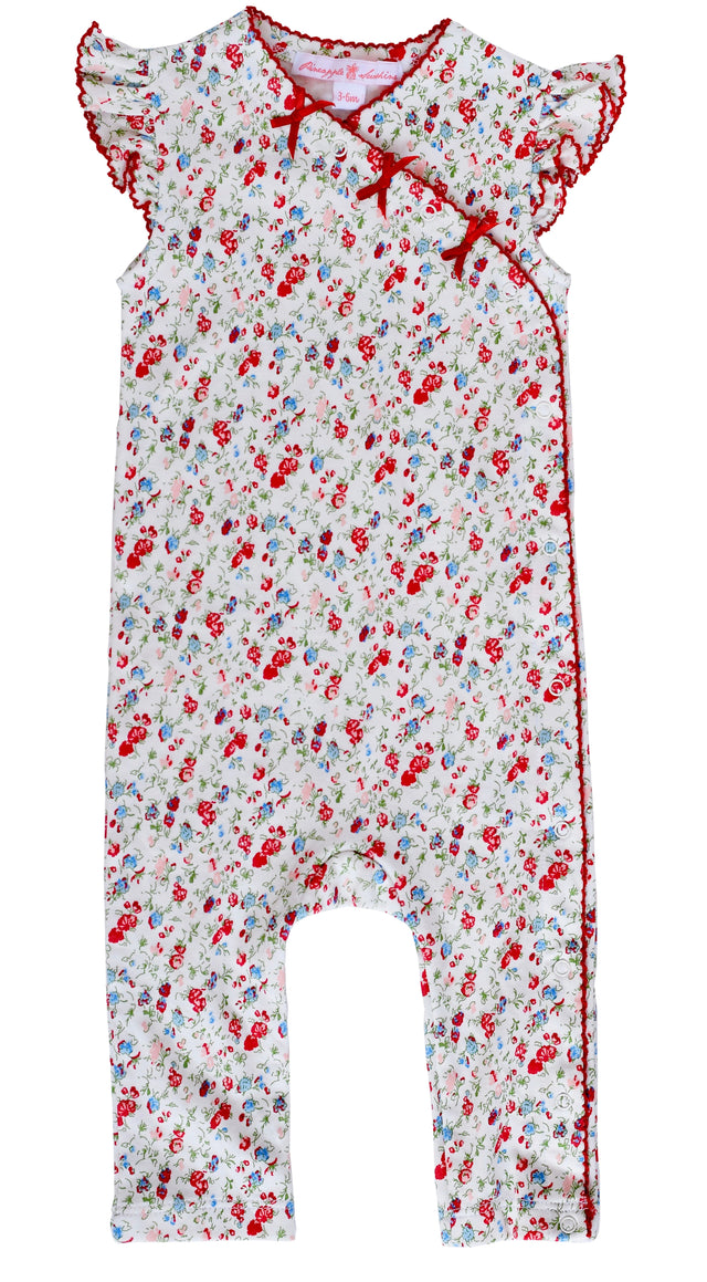 Madison Poppy Floral Romper - HoneyBug 