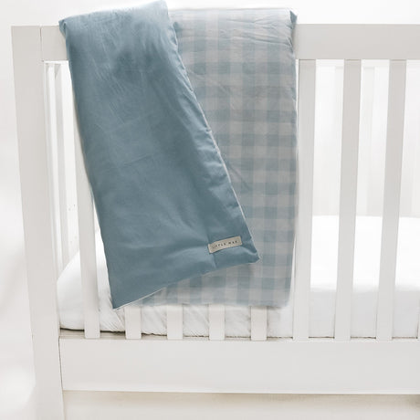 Marine Checkered Quilted Blanket