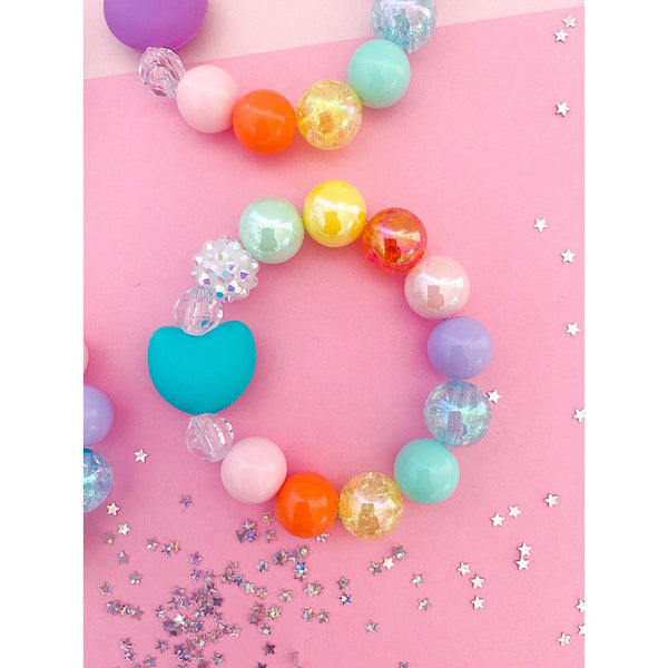 Rainbow Heart Valentine Bracelet - HoneyBug 