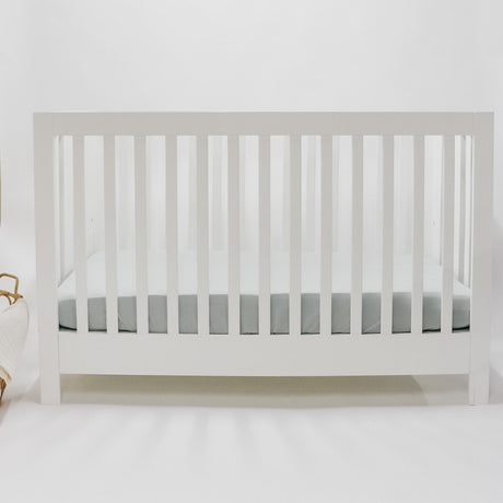 Seafoam Ribbed Crib Sheet