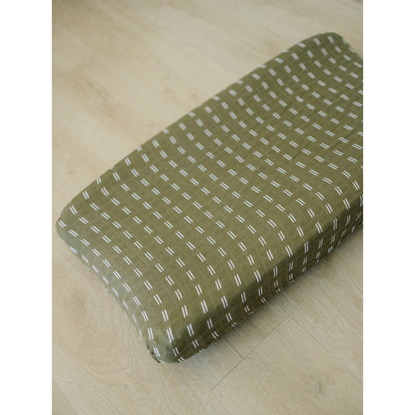 Olive Strokes Changing Pad Cover - HoneyBug 