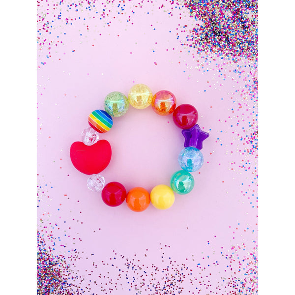 Rainbow Heart Bracelet - HoneyBug 