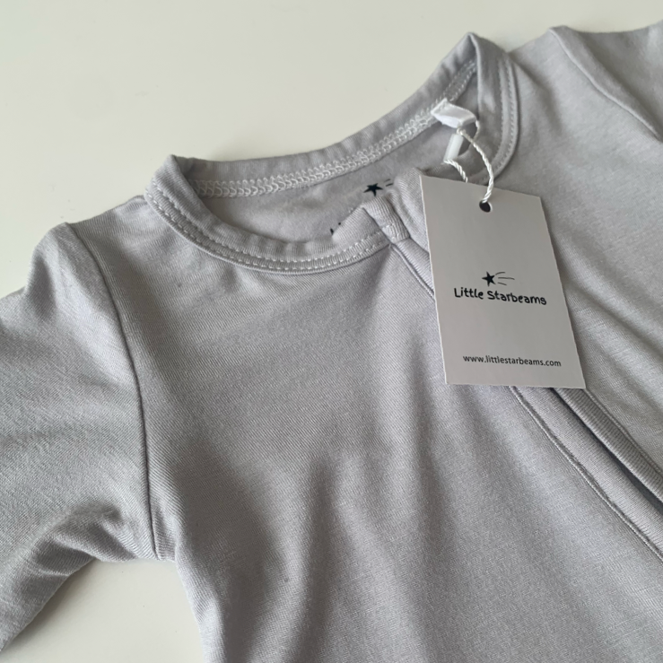 Silver Zippered Footie