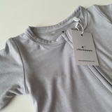 Silver Zippered Footie