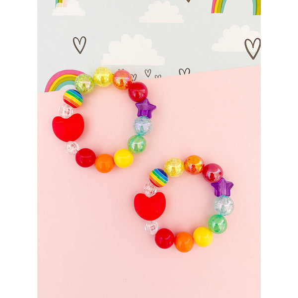 Rainbow Heart Bracelet - HoneyBug 