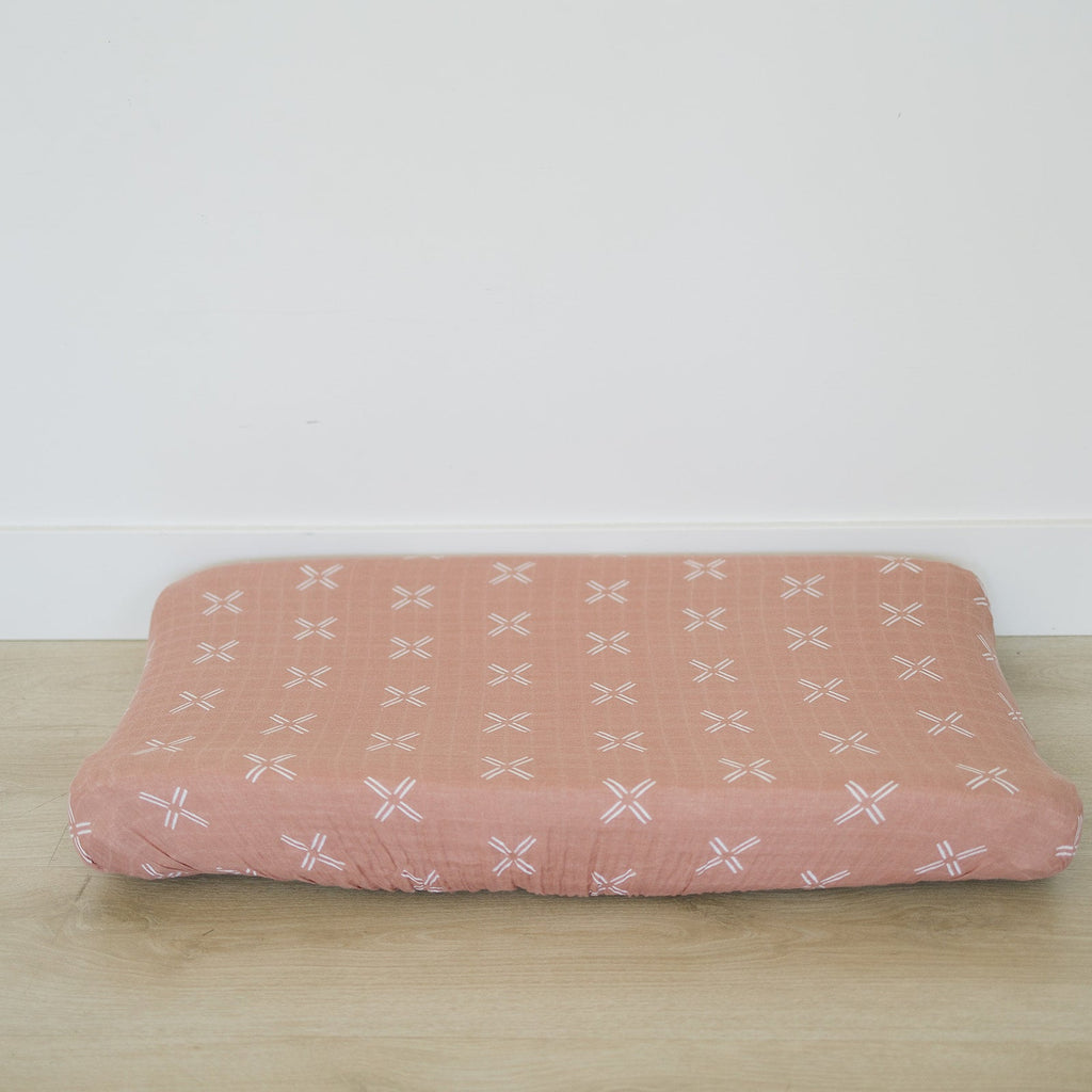 Just Peachy Changing Pad Cover - HoneyBug 