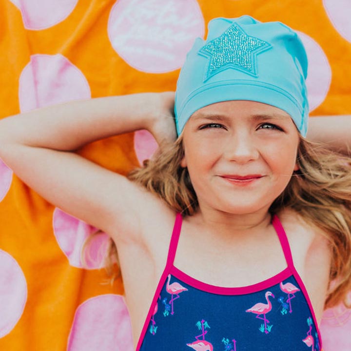 Lagoon Star Kids' Swim Cap - HoneyBug 