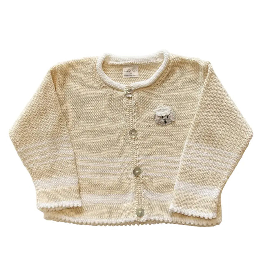 Lamb Cardigan, Ecru, Boys