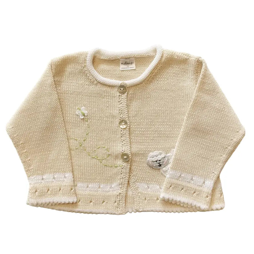 Lamb Cardigan, Ecru, Girls