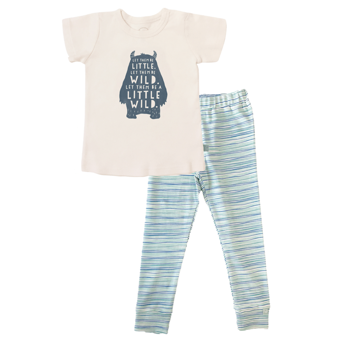 short sleeve pajama set | wild child pinstripes - HoneyBug 