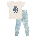 short sleeve pajama set | wild child pinstripes - HoneyBug 