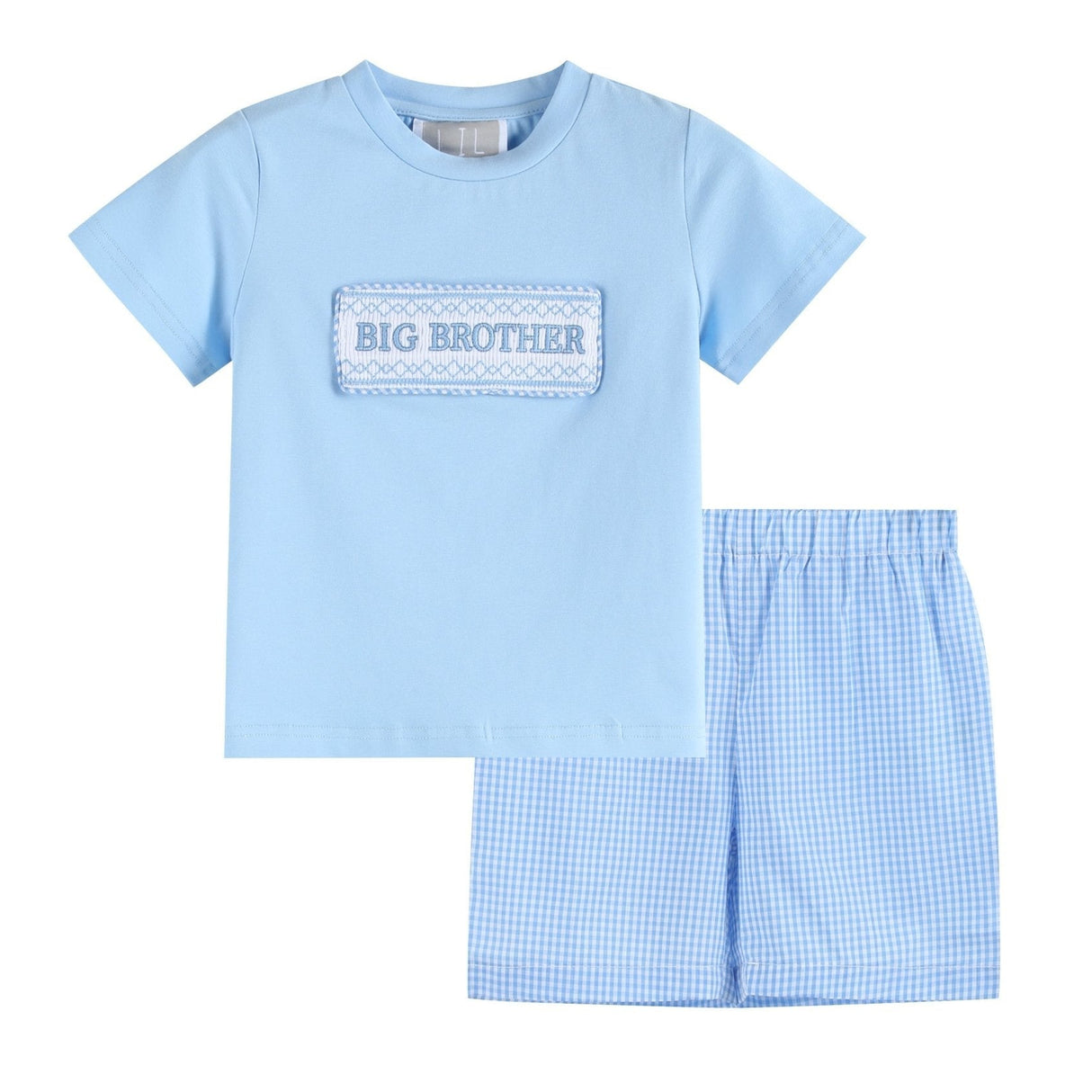 Light Blue Big Brother Smocked Shirt and Shorts Set